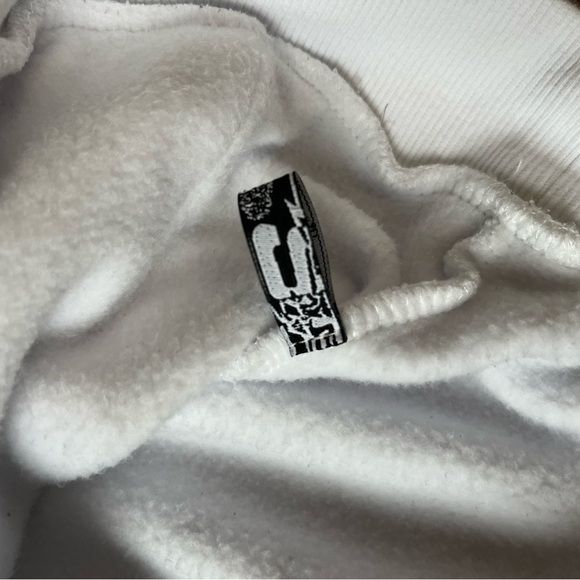 Sp5der OG Rhinestone Logo White Hoodie Sweatshirt Size Medium - Picture 6 of 8